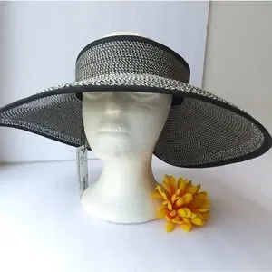 ? SONOMA VISOR HAT - BLACK & WHITE SD04 The Palazzo - Ladies Visor | Imperial Headwear main image 4